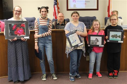Art Students recognized at the April Board Meeting 